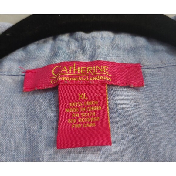 Catherine Tops, Women XL, 100% Linen, Blue, Pretty, 22 Inch Of Armp To Armp. - Picture 2 of 11